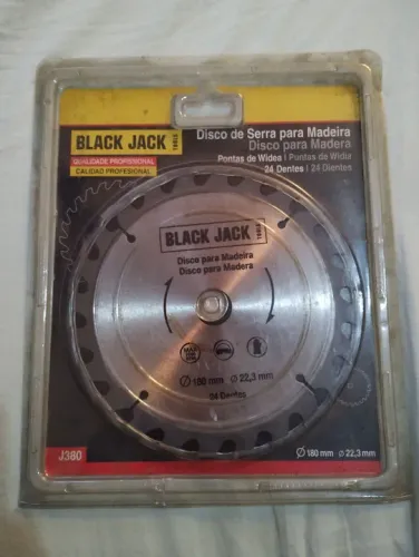 Disco de madeira 180mm 22,3 mm 24 dentes Black Jack 