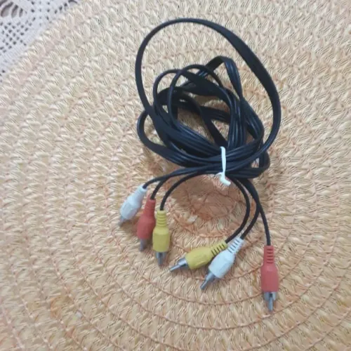 Cabo fio rca av 3 vias Áudio som vídeo TV Antiga Tubo DVD