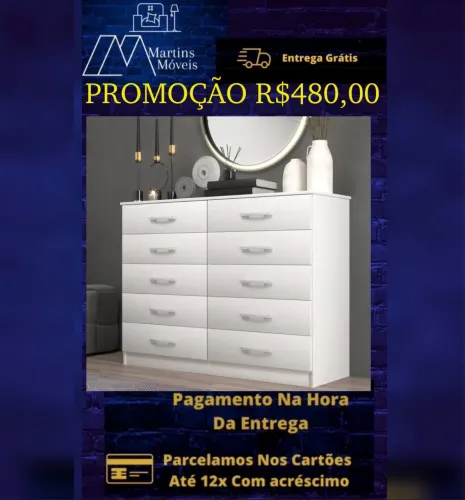 GRANDE PROMOÇÃO CÔMODA MARBELA 10 GAVETAS  ENTREGA GRATIS ACEITA CARTÃO