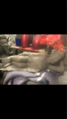 Escultura de Buda madeira 40 cm importado de Bali raridade peça única