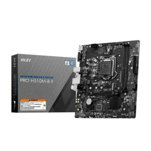Placa Mãe MSI Pro H510M-B II, Chipset H470, Intel 1200, DDR4, mATX, M.2, VGA/HDMI
