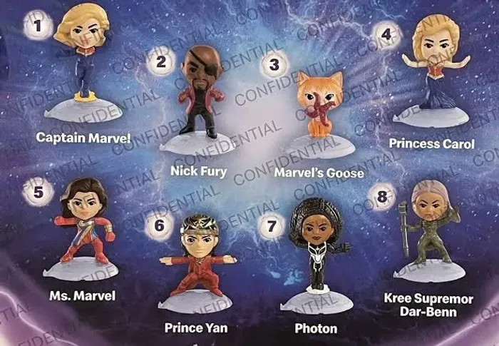 Personagens As Marvels brinde mc donalds