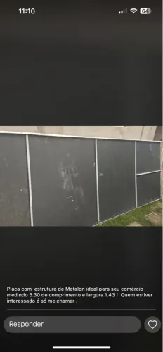 Placa com estrutura Metalon para comércio