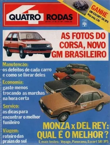 Revista Quatro Rodas - Monza x Del Rey, Voyage, Escort SR, Panorama 1984