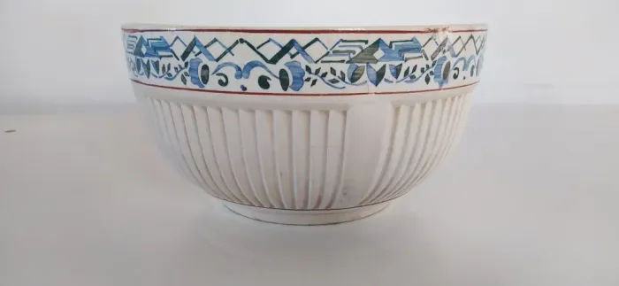 Antiga Tijela Grande de Cerâmica Porcelana Capacidade 2,8 Litros Marca E.B dos Anos 60