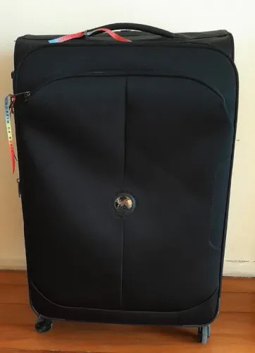 Mala Grande Expansível Preta Delsey 78 cm 4 Rodas