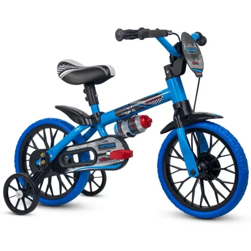 Bicicleta Infantil Nathor Aro 12 Menino Azul E Preto Criança de 90cm a 1 metro 2 A 5 Anos