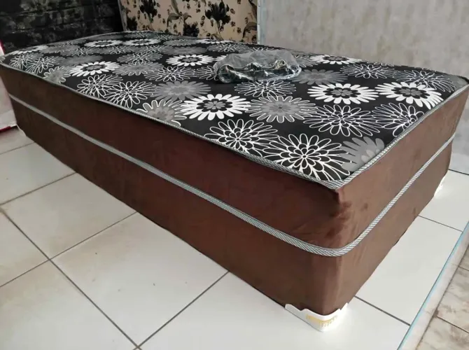 Cama Box Solteiro com Colchão Floral 300 
