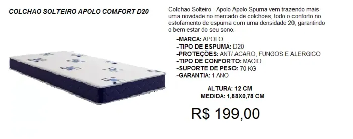 Colchão solteiro