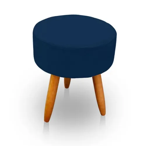 Puff Redondo Para Sala e Quarto Azul 1 Lugar