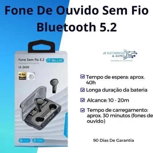 Fone De Ouvido Bluetooth Sem Fio IT-BLUE ORIGINAL Com Display - loja física - entrega rápi