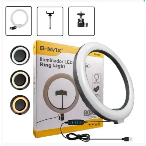 RING LIGHT 14" + TRIPÉ 2.10M 36CM BMAX BML08