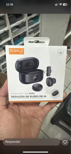 Microfone lapela Gold duplo