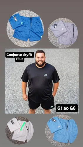 conjuntos dry fit plus sizes do g1 ao g6 