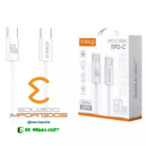 Cabo de Carregador Tipo C x Tipo C 60w CB-51