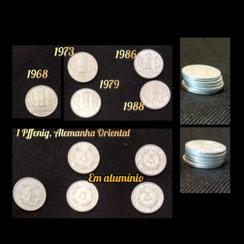 Kit 14 moedas Marco da Alemanha Oriental (alumínio)