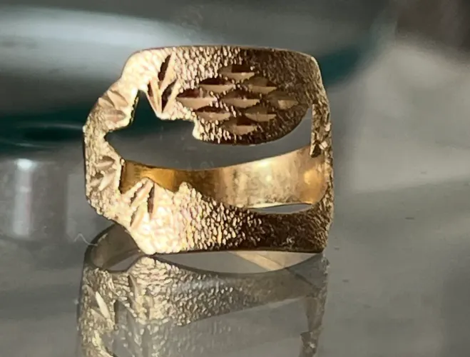 Anel Dourado Moderno Tamanho 22