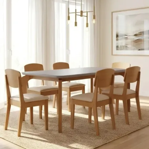 Mesa de Jantar Londrina 1,80m  com 6 Cadeiras 100% MDF - Produto Novo!  Pronta Entrega!