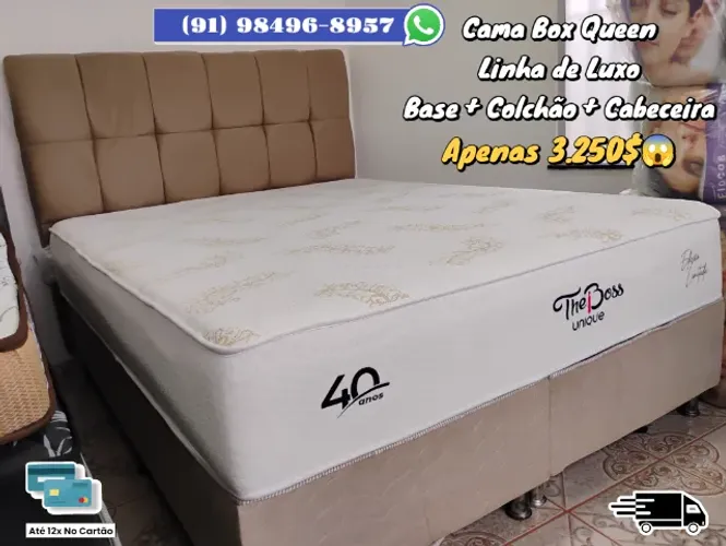CAMA QUEEN LINHA DE LUXO COMPLETA