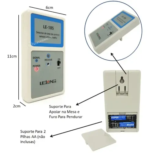  Detector sinal controle remoto infravermelho LE-185 