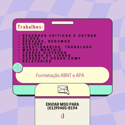Trabalhos acadêmicos: acessoria. 