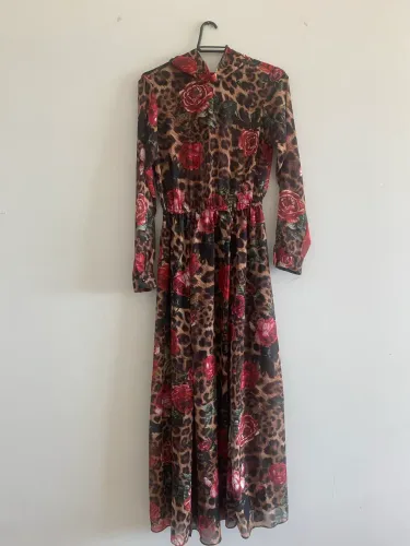 VESTIDO LONGO ROSAS P|M