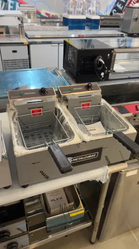 Fritadeira de bancada dupla 10L - pronta entrega