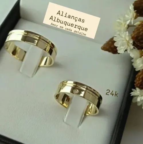 Par de Alianças de Casamento 24k