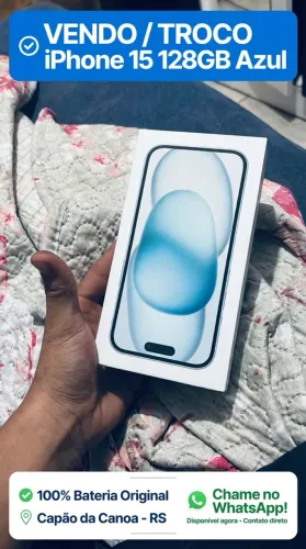 iphone 15 128GB 100% de bateria troco por moto de trilha