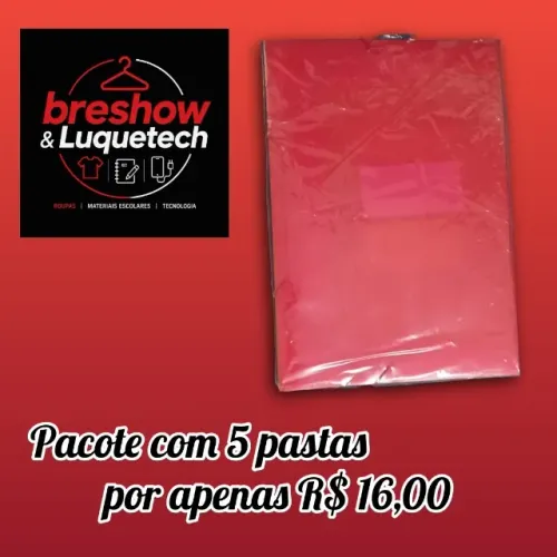 pacote com 5 pastas cores vermelhas e amarelas - vendo avulso por 4 reais