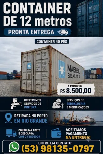 CONTAINER 12 metros em Rio grande