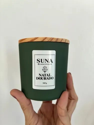 Vela Aromática Natal Dourado - 160g