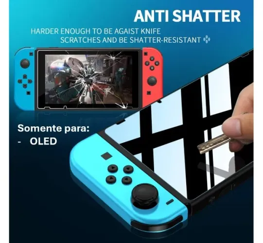 Película de Vidro p/ Nintendo Switch 1 Oled