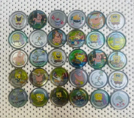 Lote 30 tazos Bob Esponja - Elma Chips