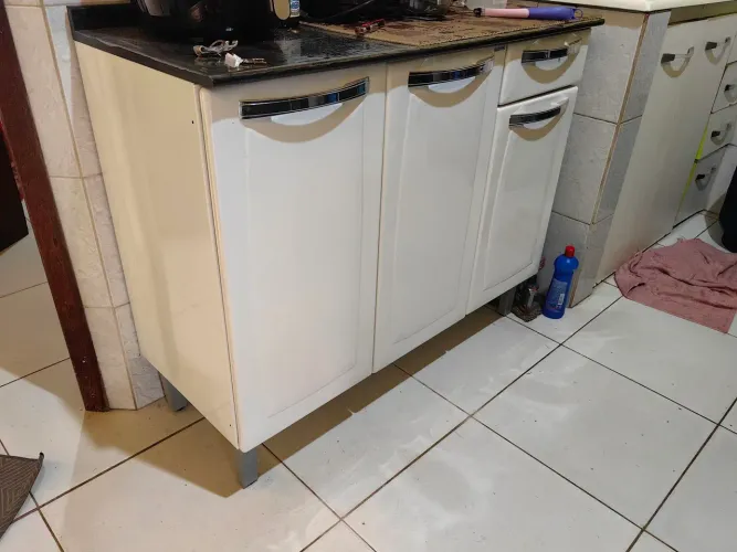 Balcão de Cozinha com Tampo Itatiaia Aço 3 Portas 1 Gaveta Rose<br>Cor