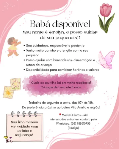 ofereço serviços de babá.