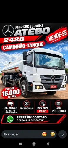 Mercedes Atego 2426- Caminhão Tanque Combustível