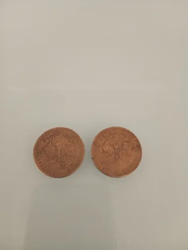 2 moedas de 1000 réis 1922