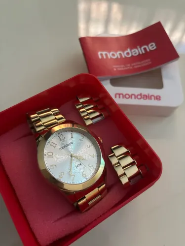 Relógio Mondaine Feminino Dourado pouco usado