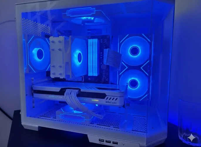 Gabinete SuperFrame Void Branco + 6 Fans RGB + Controladora + Fonte Duex 600W Full Modular
