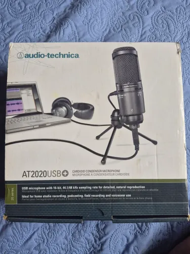 Microfone Audio-Technica AT2020USB+ Seminovo (Na Caixa c/ Acessórios)