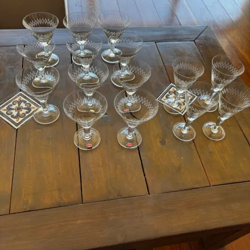 Taças de Cristal feito a mão, conjunto 15 peças 