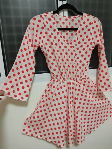 Vestido poá godê com elástico na cintura