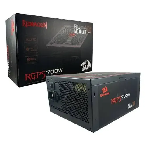 Fonte 700w full mudolar Redragon com detalhes 