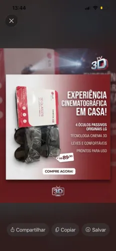 Kit 4 Óculos 3D LG Cinema 3D - Originais (Novos/Embalados)