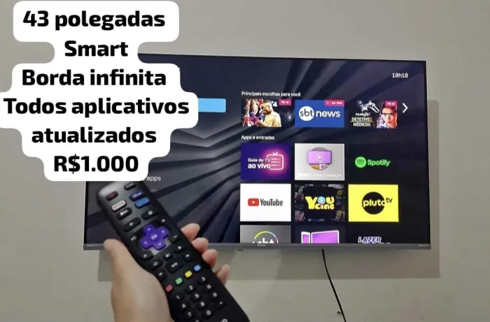 43 POLEGADAS SMART SISTEMA OPERACIONAL ROKU TV SUPER RAPIDA IMPECÁVEL 