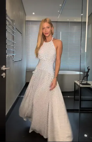 Vestido Longo Frente Única Poá Zen Oficial Original - Novo Com Etiqueta