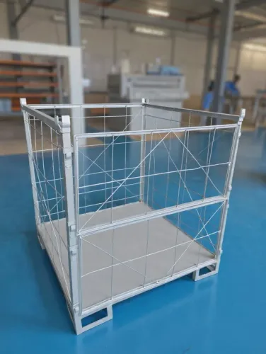 Gaiola Metálica com fundo chapa Rack Aramado Metálico Empilhável