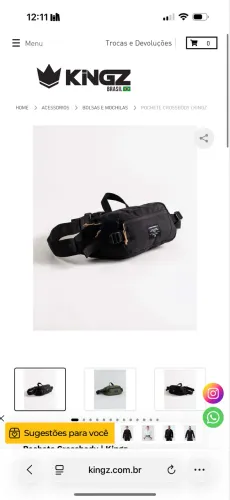 Pochete Cross Body Kingz Preta - Nova