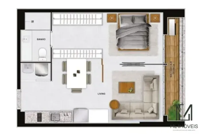 Studio Azure | Setor Marista | Goiânia | 49,22m².